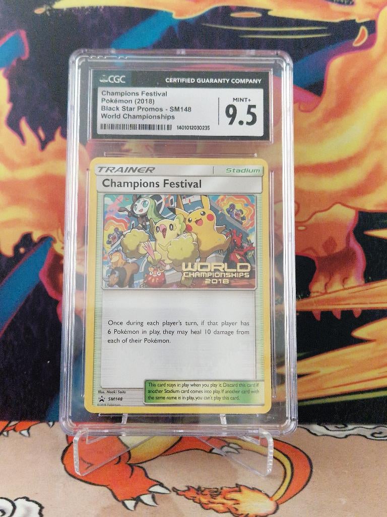 CGC 9.5 Champions Festival SM148 - World Championships 2018, Hobby en Vrije tijd, Ophalen of Verzenden, Nieuw, Losse kaart, Foil