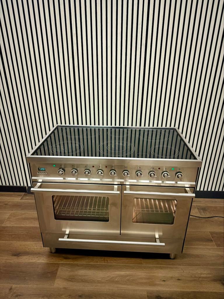 Luxe Boretti keramische Fornuis met 6 zones 2 ovens 100 cm, 60 cm of meer, Fornello Esperta, Ophalen of Verzenden, Zo goed als nieuw