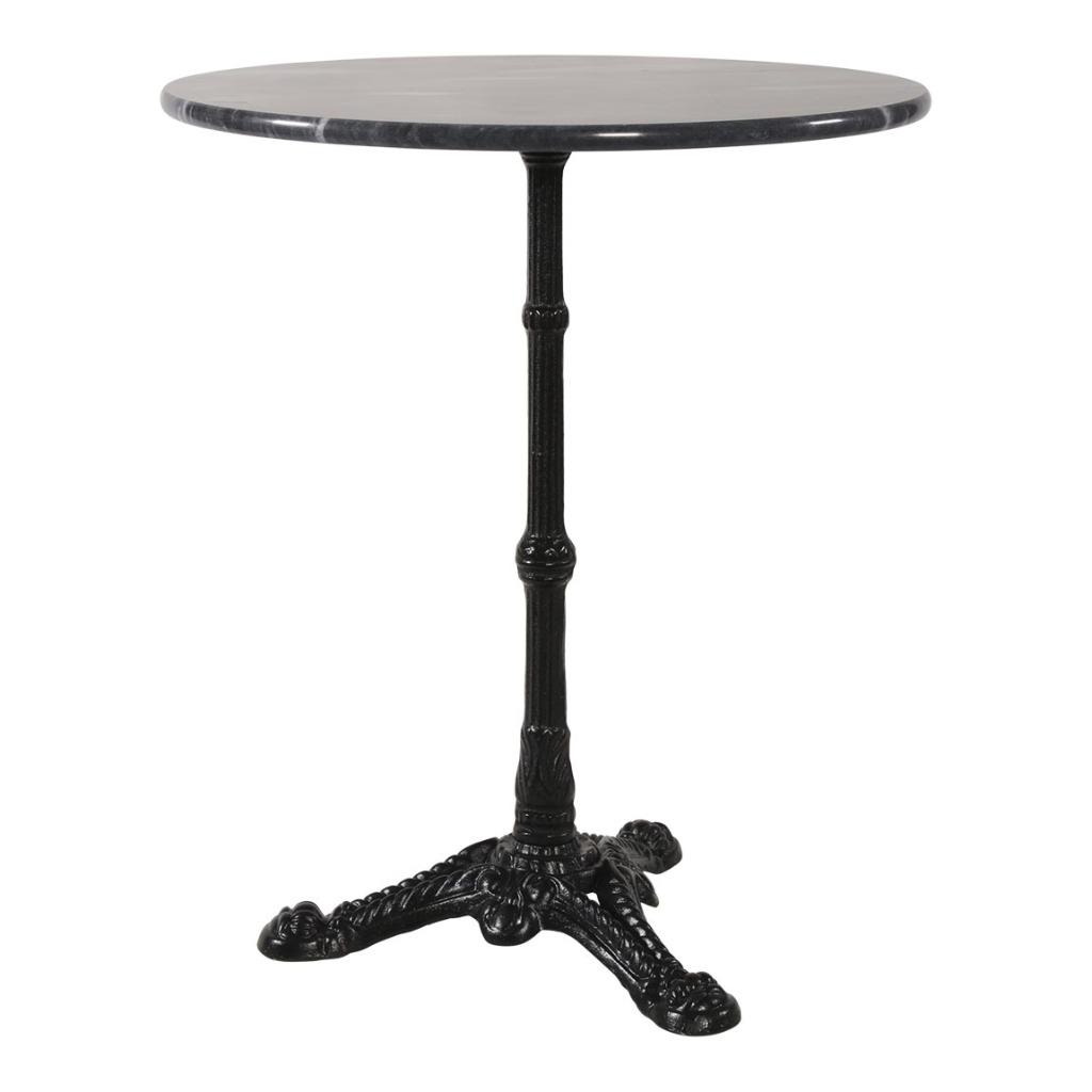 Fransetafel grijs marmer tafelblad en gietijzer onderstel, Overige materialen, Rond, Nieuw, Ophalen of Verzenden