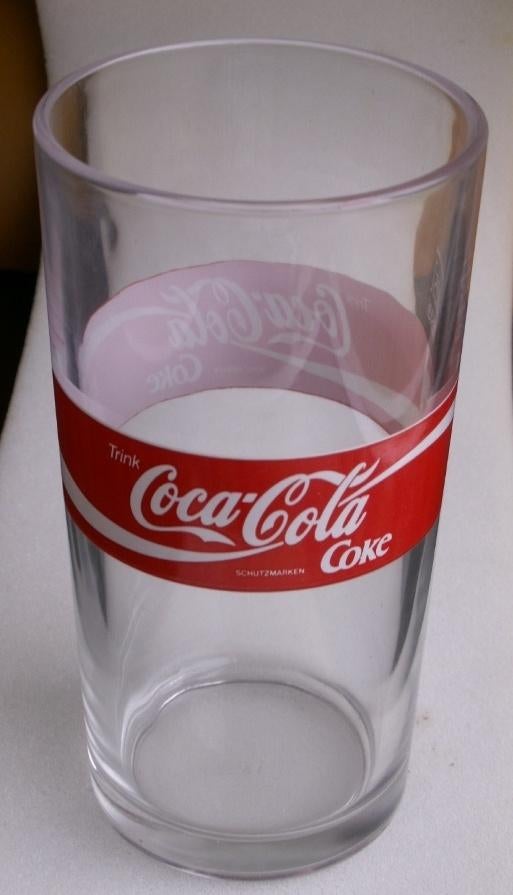 Coca Cola glas 0.25 l met rode band Trink Coca-Cola, Verzamelen, Glas en Borrelglaasjes, Nieuw, Bierglas, Ophalen of Verzenden