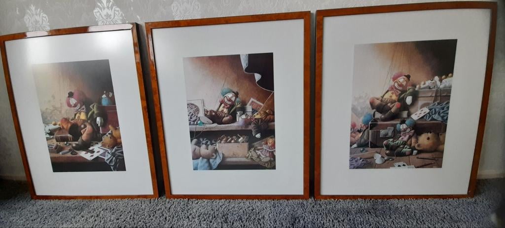 Ingelijste posters Clowns, Ophalen, Hout, 50 tot 75 cm, 50 tot 75 cm