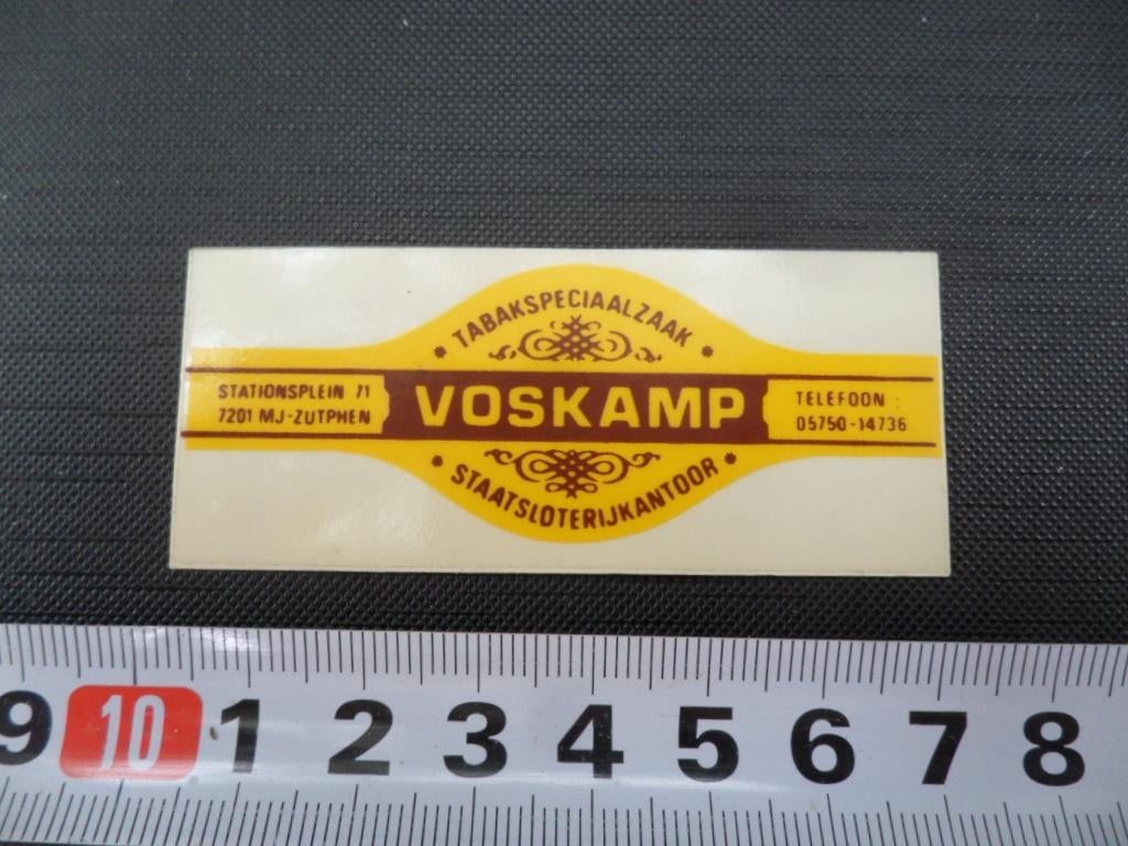 sticker zutphen tabak speciaalzaak voskamp stationsplein *, Verzamelen, Ophalen, Zo goed als nieuw