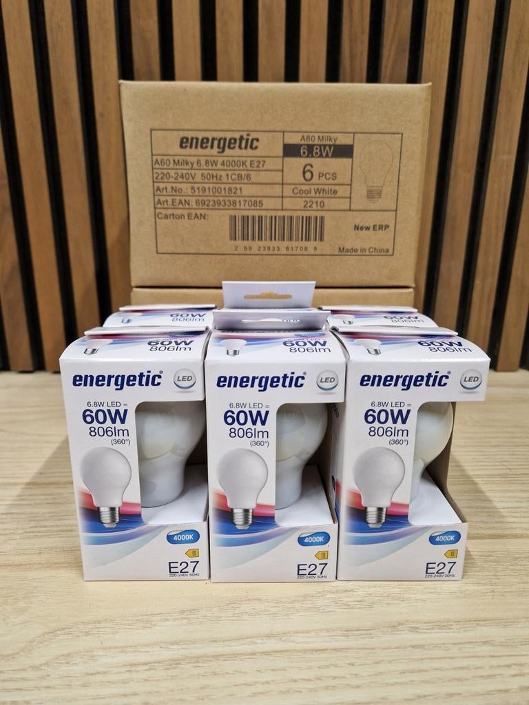 Partij 120 x LED lampen Energetic E27 60W, Huis en Inrichting, Lampen | Losse lampen, Nieuw, Led-lamp, 60 watt of meer, E27 (groot)