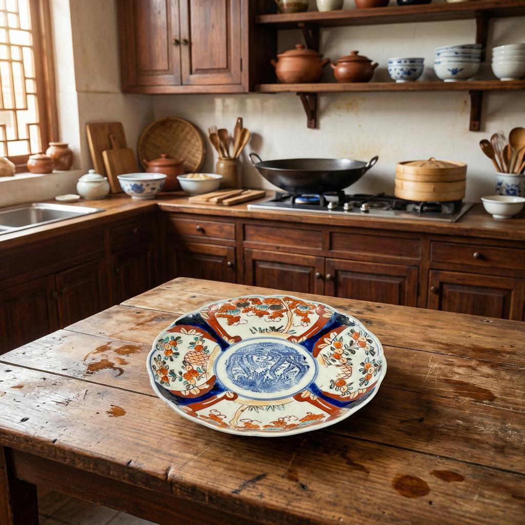 Japans Porseleinen Imari bord uit de Meiji-periode, Antiek en Kunst, Ophalen of Verzenden