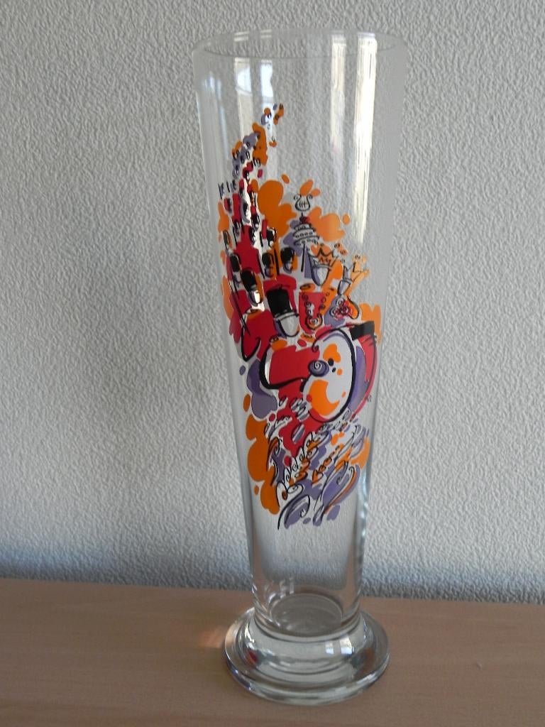 Alfa bier - designglas Limburgse tradities - Schutterij, Verzamelen, Ophalen, Zo goed als nieuw, Glas of Glazen, Overige merken