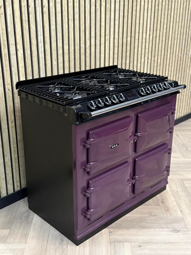 Prachtig Fornuis AGA Six Four Aubergine 4 Ovens!, Witgoed en Apparatuur, Fornuizen, Warmhoudplaat, 60 cm of meer, Ophalen of Verzenden