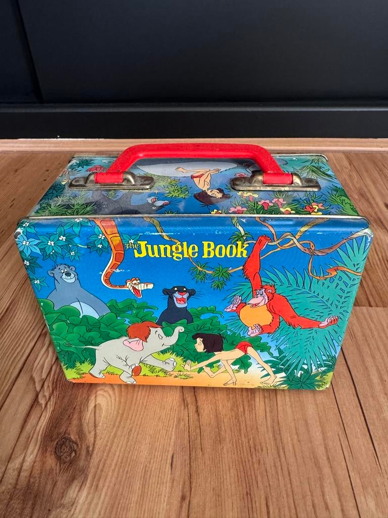 Vintage Jungle Book Blikken Trommel - Disney Made in England, Verzamelen, Ophalen of Verzenden, Gebruikt, Overige