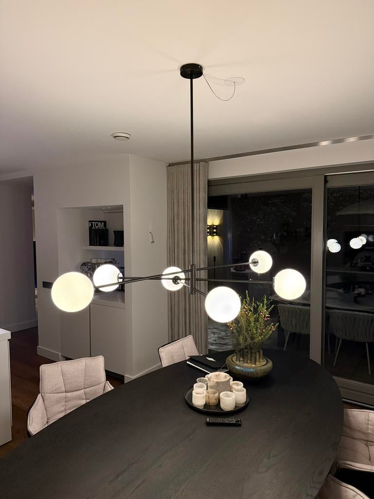 CTO LIGHTING TREVI SIX HANGLAMP - BRONS, Ophalen, Zo goed als nieuw, Metaal, 50 tot 75 cm