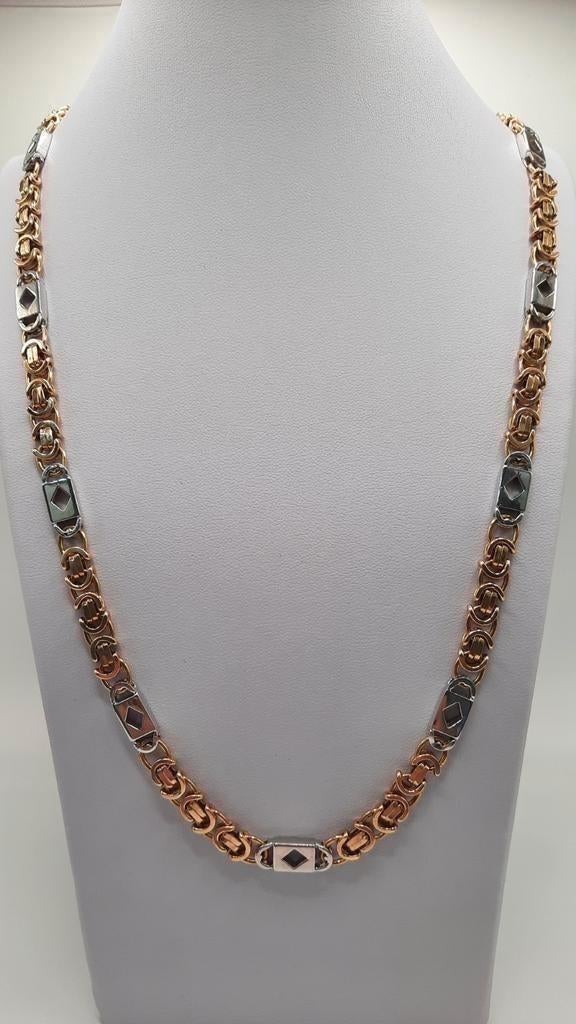 gouden platte koningsketting 18kt, Sieraden, Tassen en Uiterlijk, Kettingen, Www.bredajuwelier.nl, Nieuw, Ophalen of Verzenden
