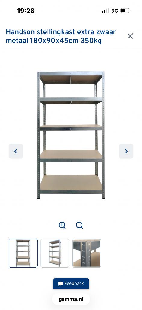 Stelling kast, Ophalen, Gebruikt