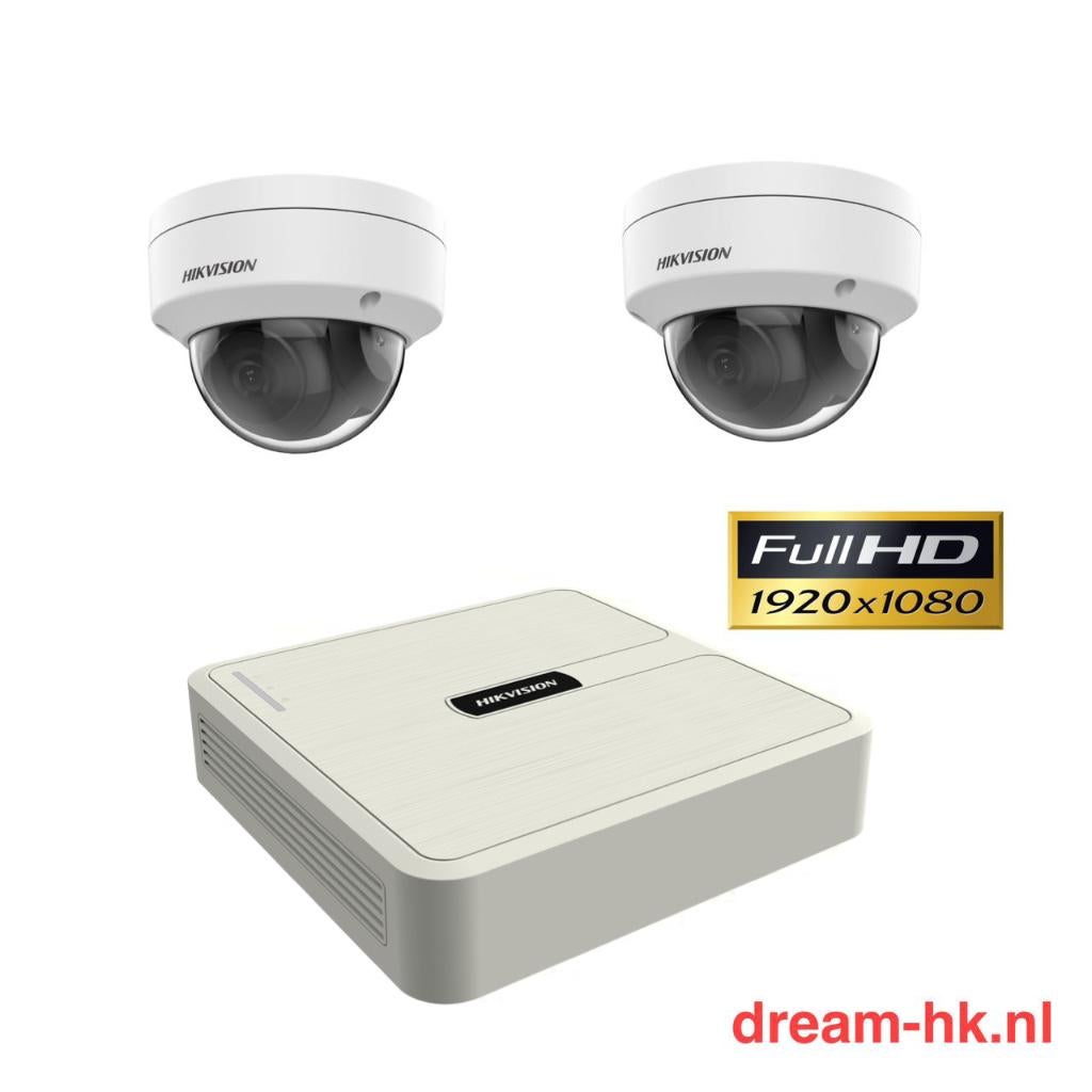 2MP Hikvision Darkfighter AcuSense IP PoE set/NVR+2x camera