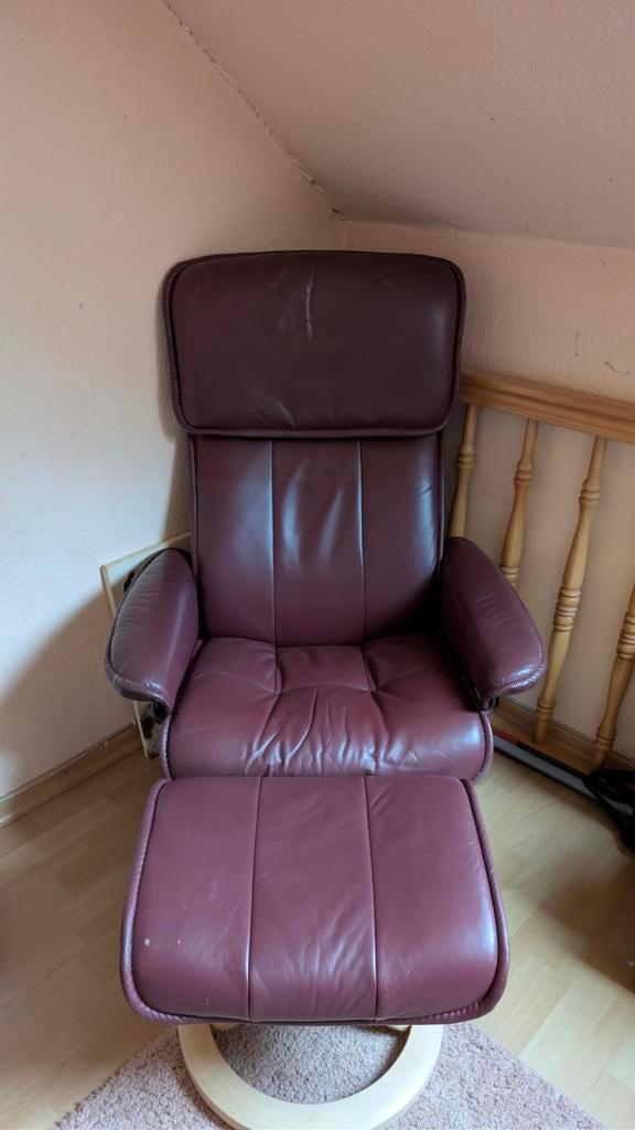 Stressless Relaxstoel met Hocker, Ophalen, Gebruikt, 75 tot 100 cm, 75 tot 100 cm