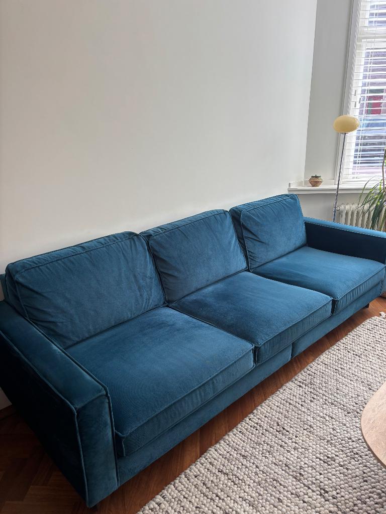 Velours bank, Huis en Inrichting, Banken | Bankstellen, Ophalen, 250 tot 300 cm, Gebruikt, 75 tot 100 cm