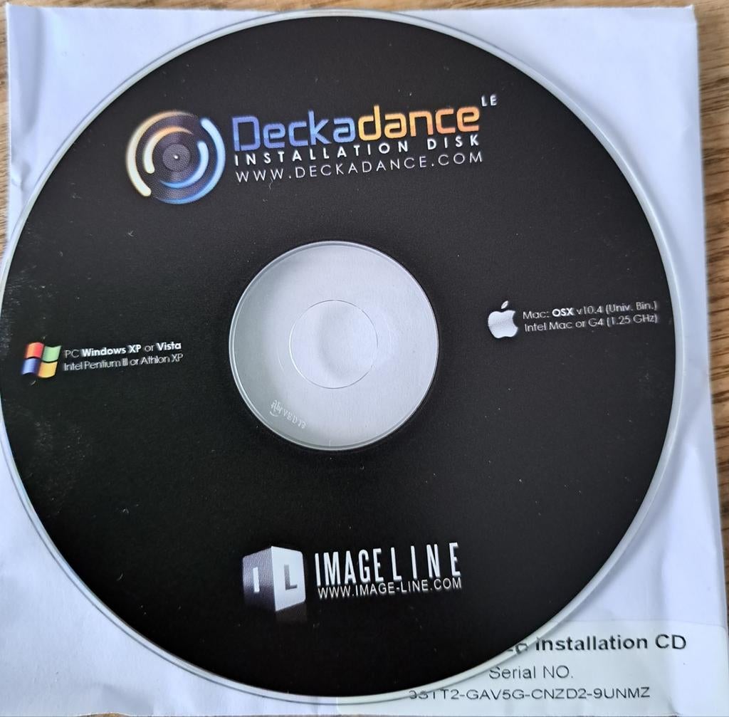 Deckadance Installatie Disc Windows XP + Serienummer, Ophalen of Verzenden, Gebruikt, MacOS