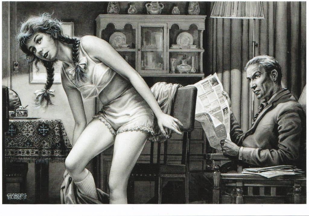 Charles BURKI (1909-1994) Daddy's girl Ansichtkaart, Verzamelen, Ophalen of Verzenden, 1980 tot heden, Ongelopen, Sterren en Beroemdheden