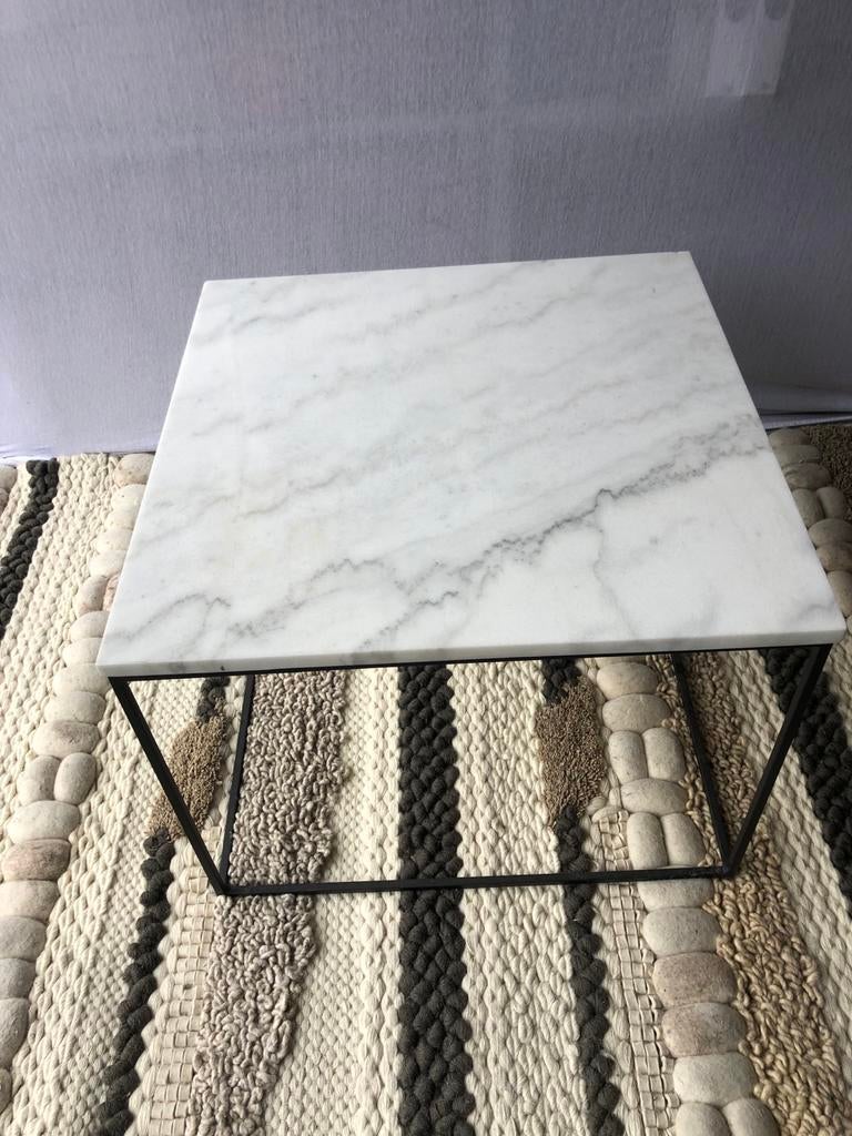 Nieuwe marmeren salontafel met metalen onderstel, Ophalen, ., ., Vierkant