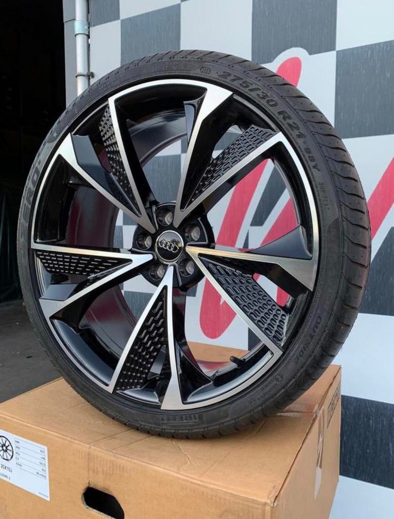 22 inch Audi A7 velgen RS7 RS6 5x112 + nieuwe Hankook banden, 285 mm, Banden en Velgen, Nieuw, Overige maten