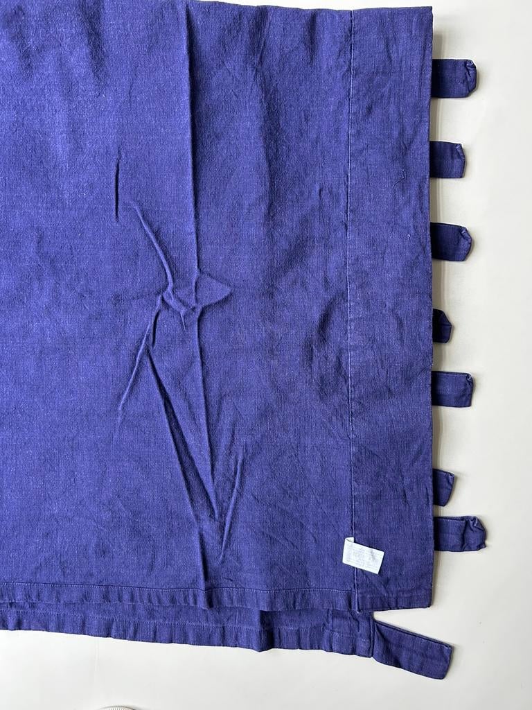 Gordijn Blauw met lussen, Gebruikt, 100 tot 150 cm, Ophalen of Verzenden, 200 cm of meer