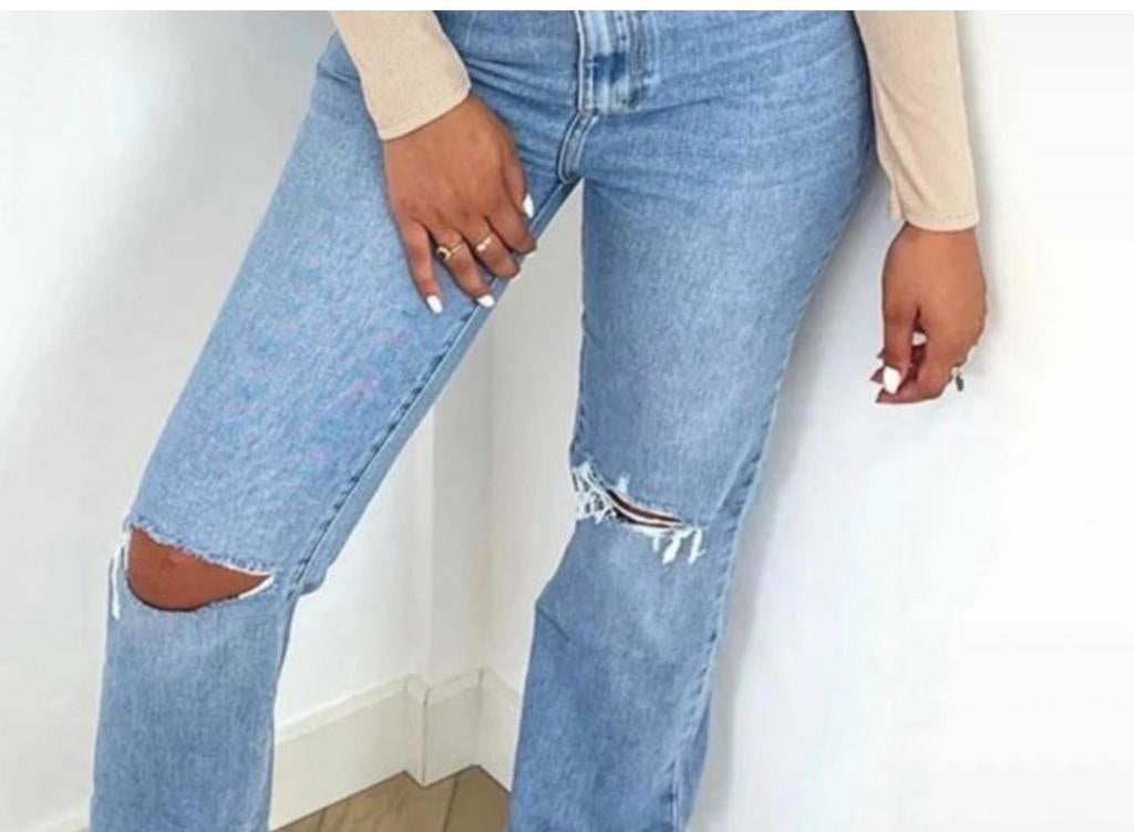 Redial straight jeans met scheuren RD1886, Ophalen of Verzenden, Zo goed als nieuw, Blauw, W28 - W29 (confectie 36)