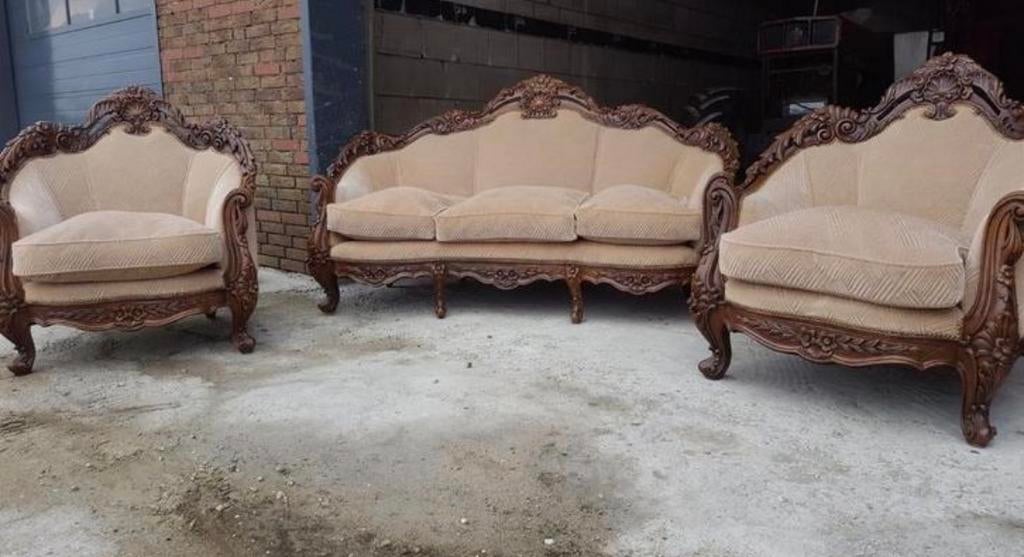 Barok bankstel met fauteuils, Ophalen