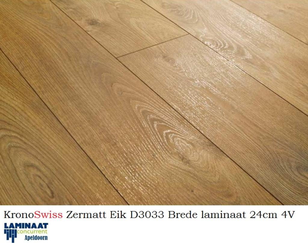 Laminaat Zermatt Eik D3033 8mm dik 24cm brede 4V Kronoswiss, Bruin, 75 m² of meer, Nieuw, Ophalen of Verzenden