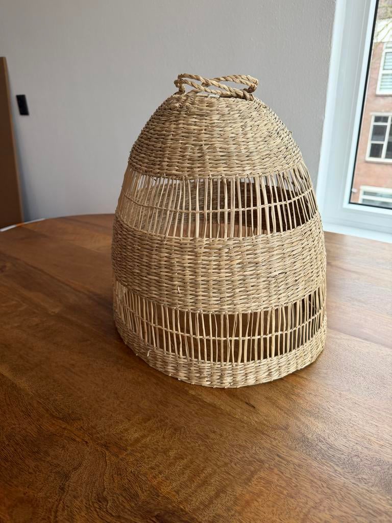 Mooie hanglamp van zeegras, Ophalen, Zo goed als nieuw, Overige materialen, Minder dan 50 cm