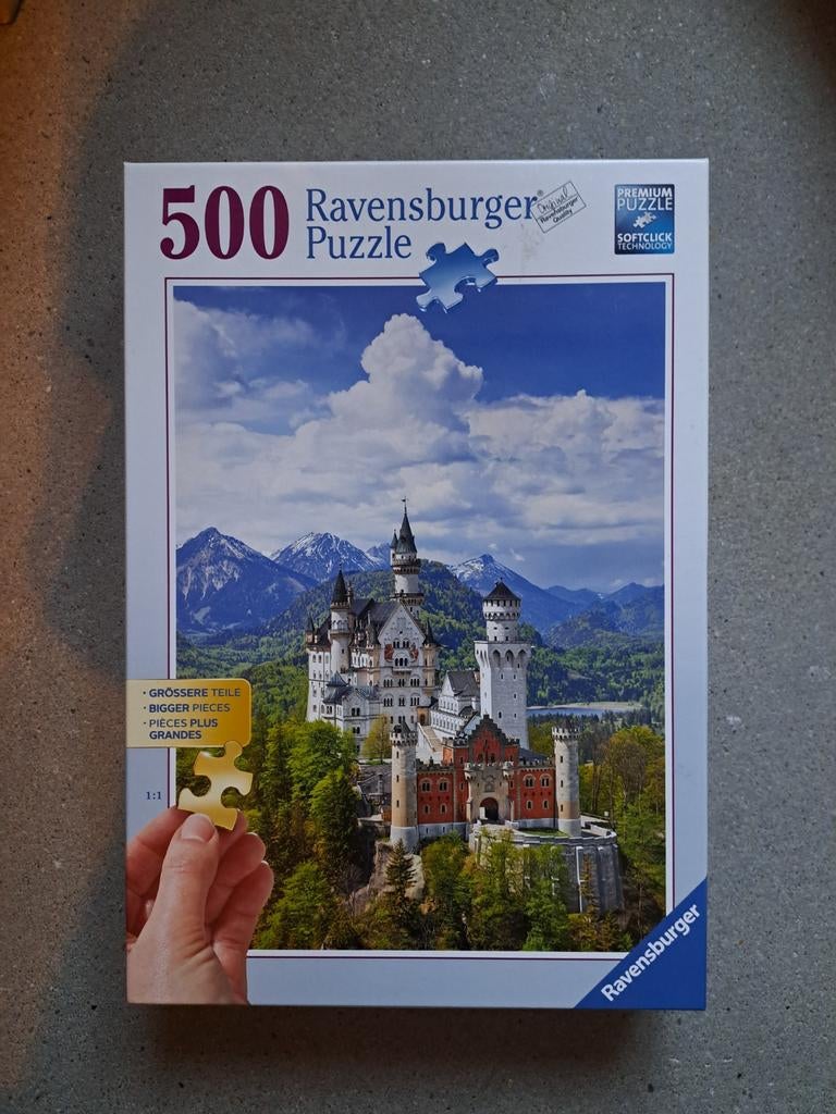 Ravensburger Puzzel - Kasteel Neuschwanstein - 500 stukjes, Ophalen of Verzenden, 500 t/m 1500 stukjes, Zo goed als nieuw, Legpuzzel