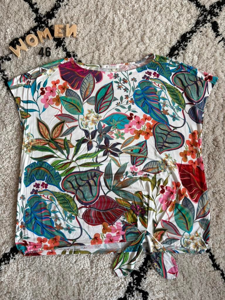 Dames Monari shirt/top gekleurd maat 46, Kleding | Dames, Ophalen of Verzenden, Zo goed als nieuw, Maat 46/48 (XL) of groter, Korte mouw