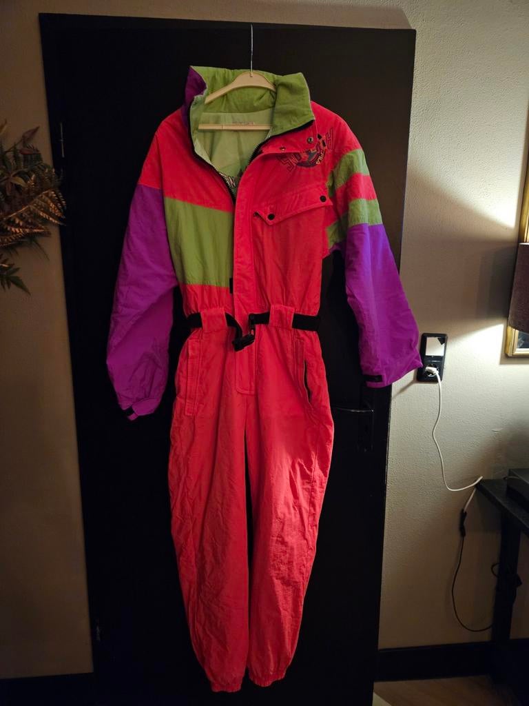 Retro Skipak Maat M - Kleurrijk en Uniek!, Kleding | Heren, Wintersportkleding, Ophalen of Verzenden, Gedragen, Pak