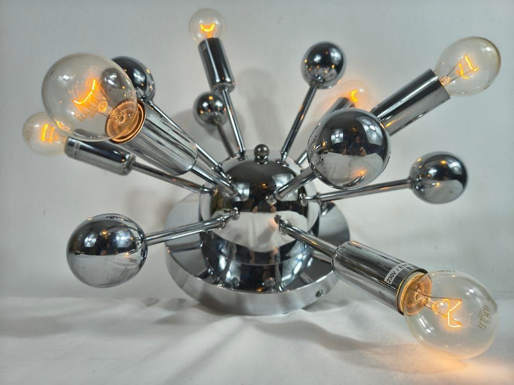 Sputnik Wand/Plafondlamp - Atomic age design, Ophalen of Verzenden, Gebruikt, Metaal, Vintage