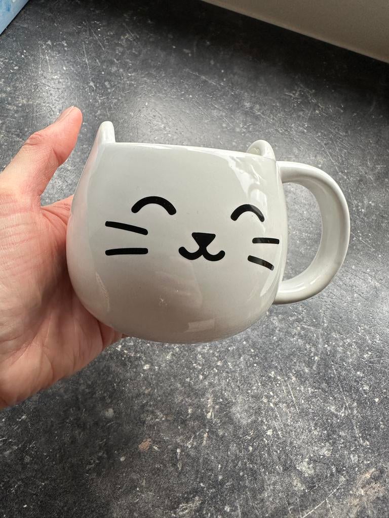 HEMA Mok - Kat / poes wit, Ophalen of Verzenden, Zo goed als nieuw