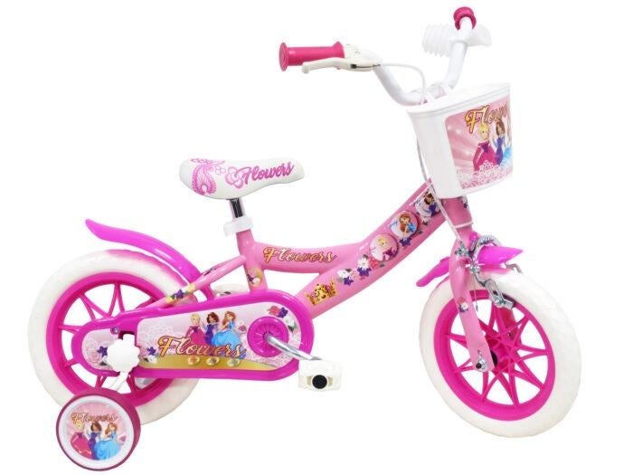 Flowers 12 inch kinderfiets roze TK, Fietsen en Brommers, Fietsen | Kinderfietsjes, Nieuw, Minder dan 16 inch, Zijwieltjes, Ophalen