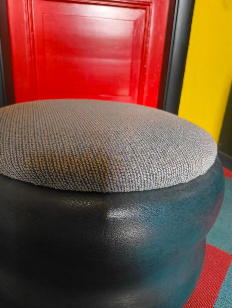 Vintage Skai Blauw Krukje Opbergkrukje, Ophalen, Gebruikt, Overige materialen