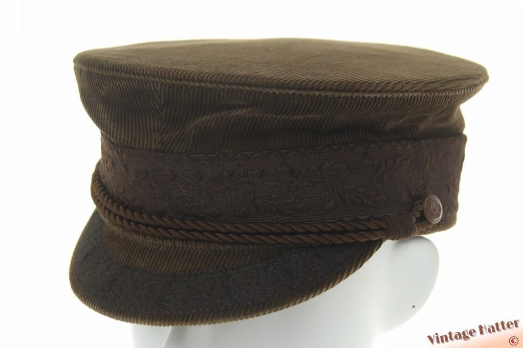Vintage Kapiteinspet Prinz Heinrich bruin ribfluweel 55 = S, Kleding | Dames, Hoeden en Petten, Zo goed als nieuw, Pet, 55 cm (S, 6⅞ inch) of minder