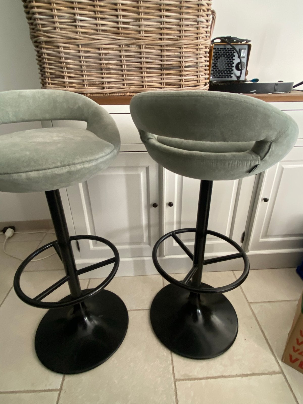 Set van 2 Johanson barkrukken - in zeer goede staat, Ophalen, Gebruikt, In hoogte verstelbaar, 90 cm of meer