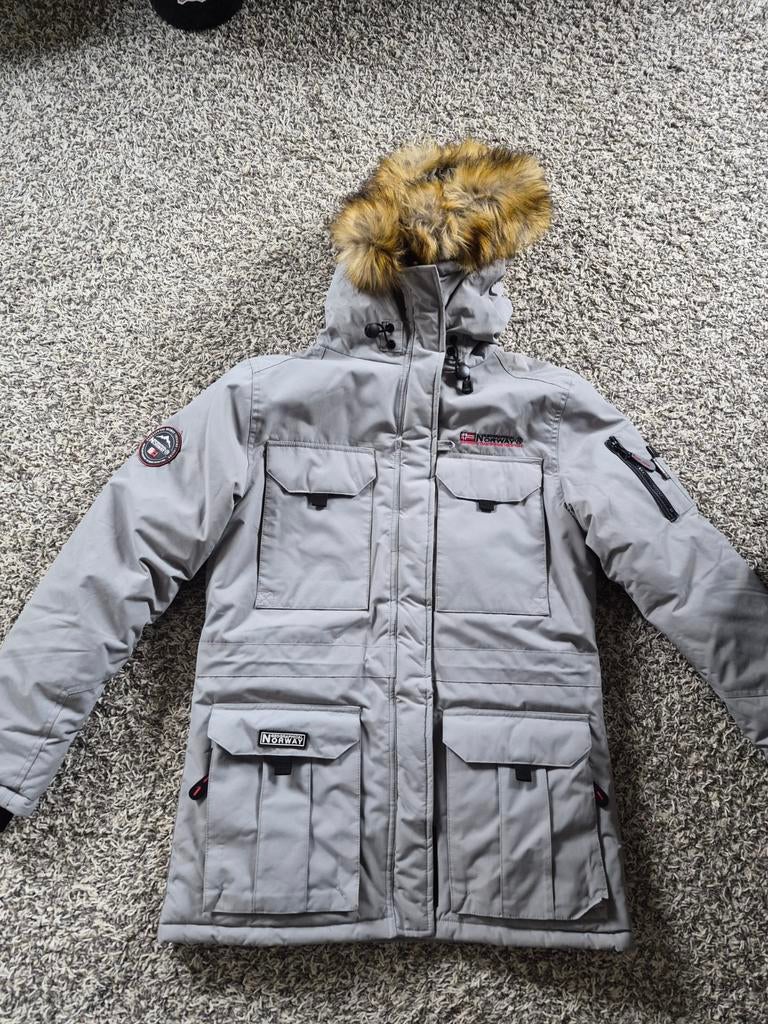 Geographical Norway winterjas met bontkraag, Ophalen of Verzenden, Nieuw, Maat 38/40 (M), Grijs