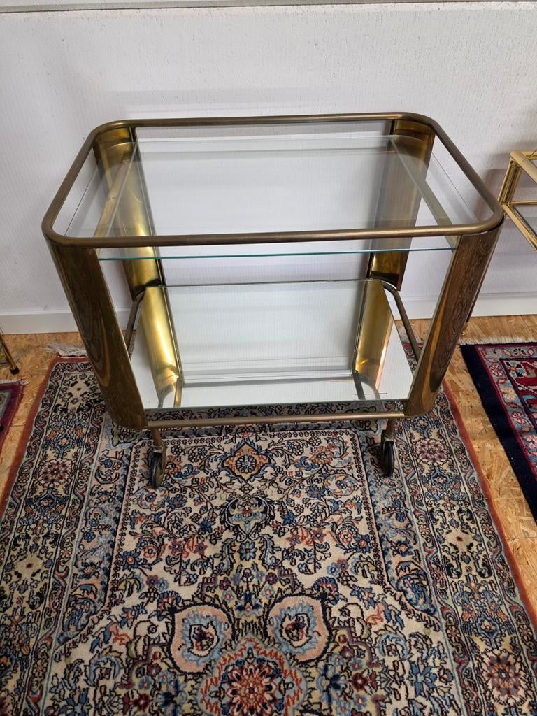 Vintage messing en glazen barwagen, Ophalen