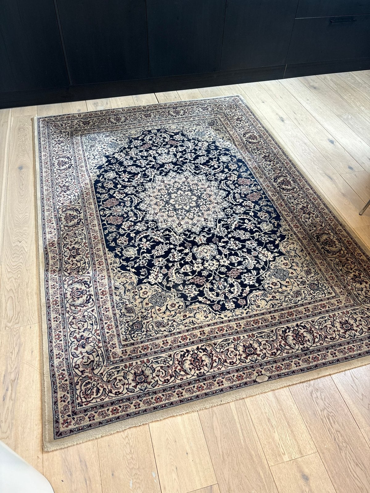 Handgeknoopt Perzisch tapijt Diamond 170x240cm, Ophalen, Gebruikt, Blauw, 150 tot 200 cm