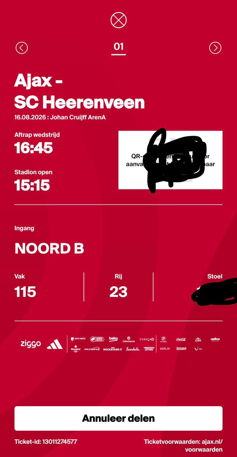 Ajax - SC Heerenveen, Eén persoon