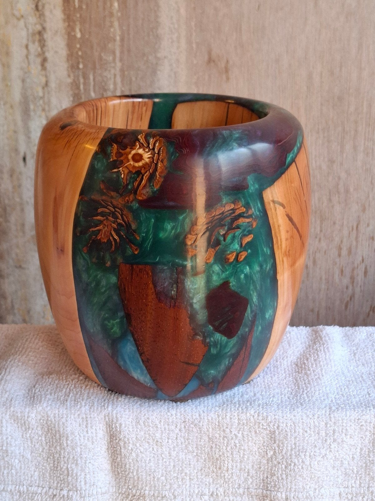 hand gedraaide vaas, Handgemaakt, Nieuw, Verzenden, Blauw