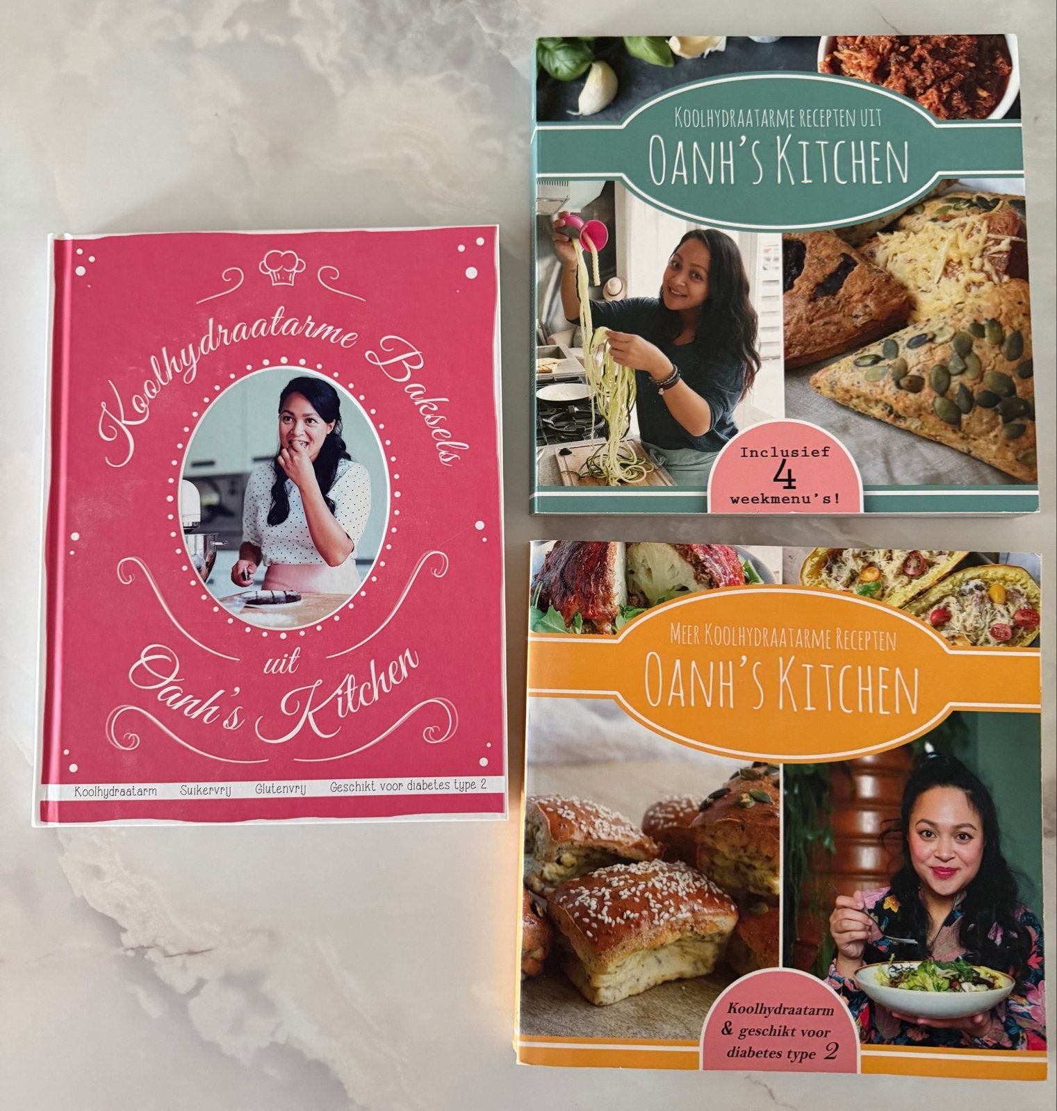 Koolhydraatarme kookboeken Oanh's Kitchen (3 stuks), Boeken, Kookboeken, Ophalen of Verzenden, Zo goed als nieuw, Hoofdgerechten