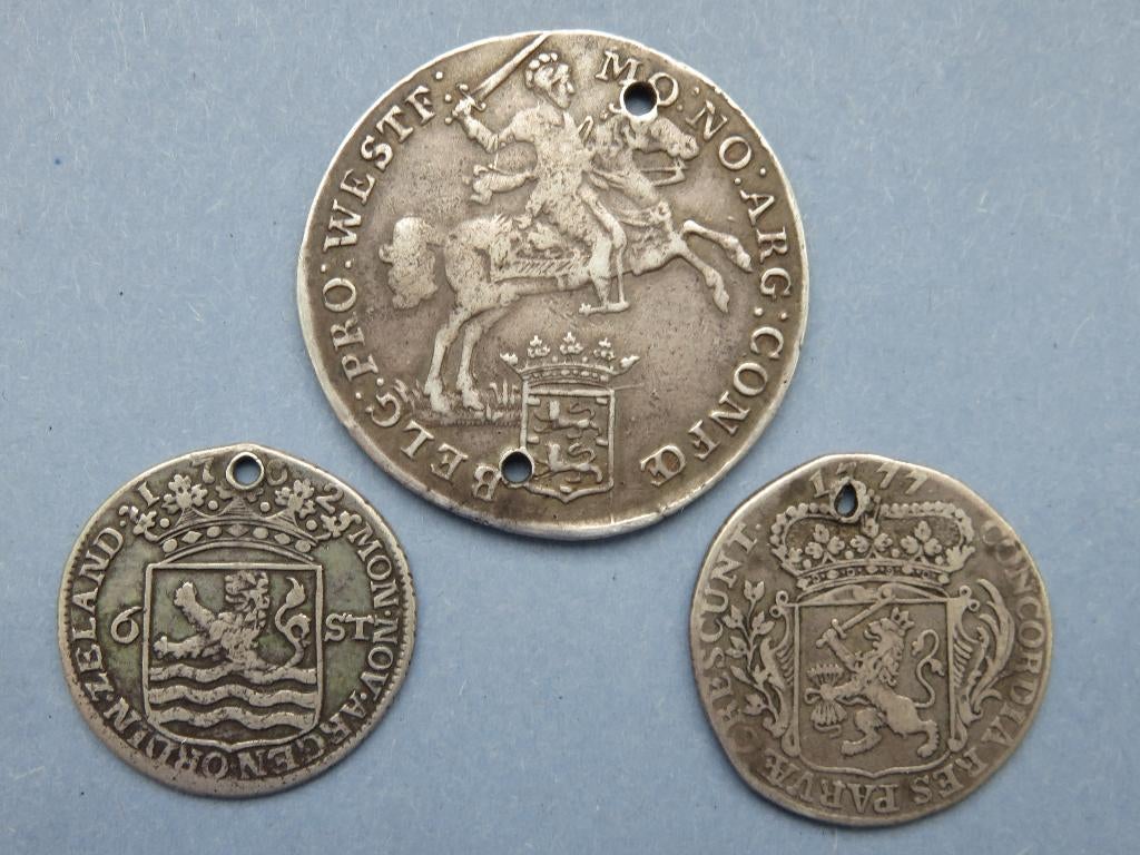 Mastoffer munten in zilver - Nederland - 18e eeuw, Postzegels en Munten, Ophalen of Verzenden, Vóór koninkrijk, Setje, Zilver