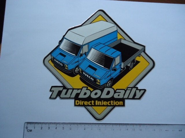sticker oud IVECO Turbo daily auto bus camper car retro groo, Verzenden, Zo goed als nieuw, Auto of Motor