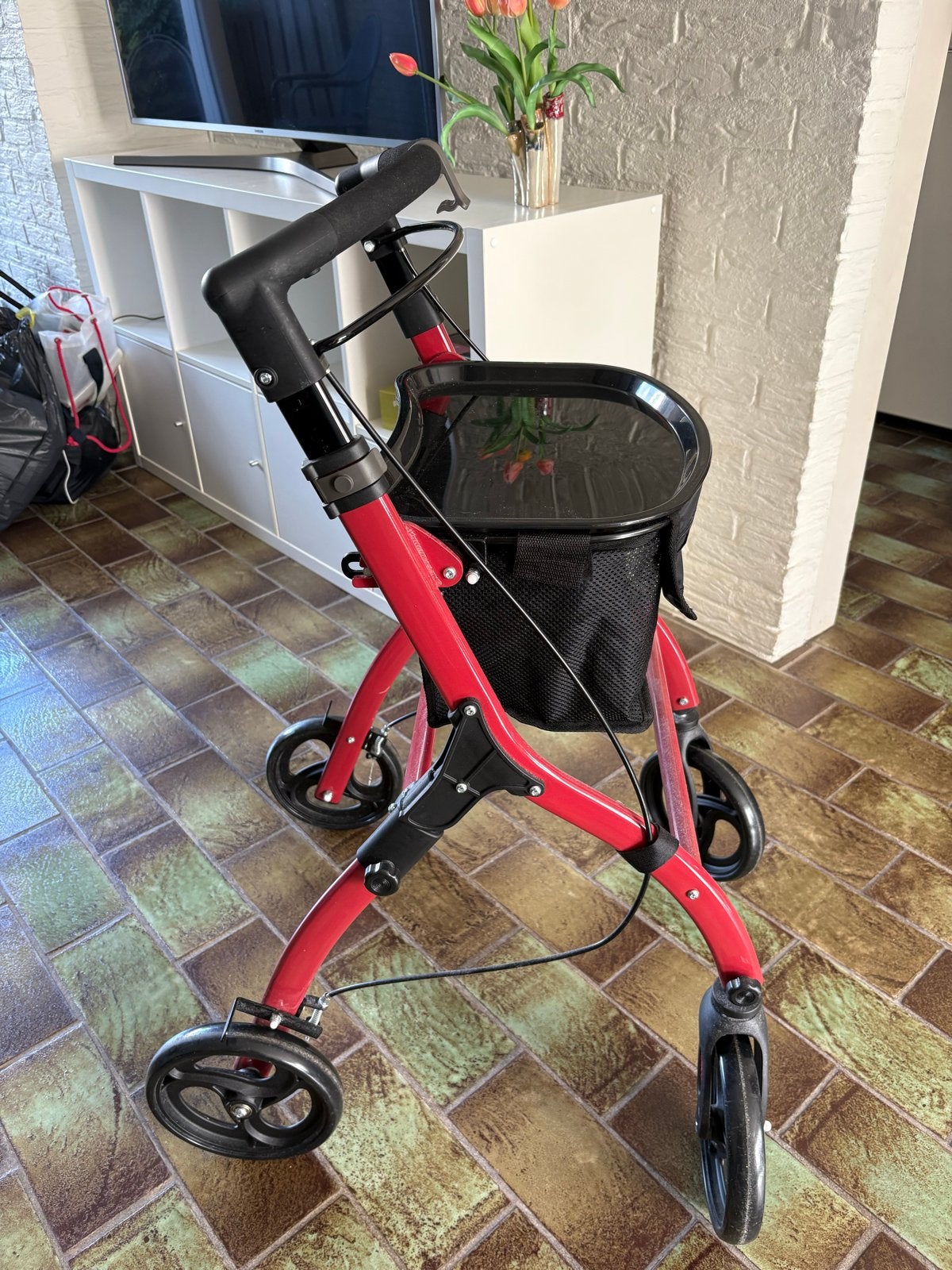 Rollator Juskys met dienblad, Ophalen, Lichtgewicht, Zo goed als nieuw