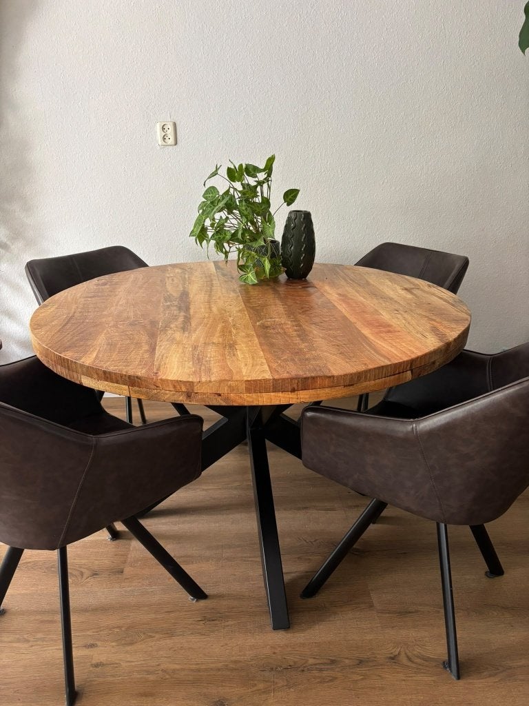 Eettafel stoelen 4 stuks, Ophalen, Leer, Zo goed als nieuw, Vier