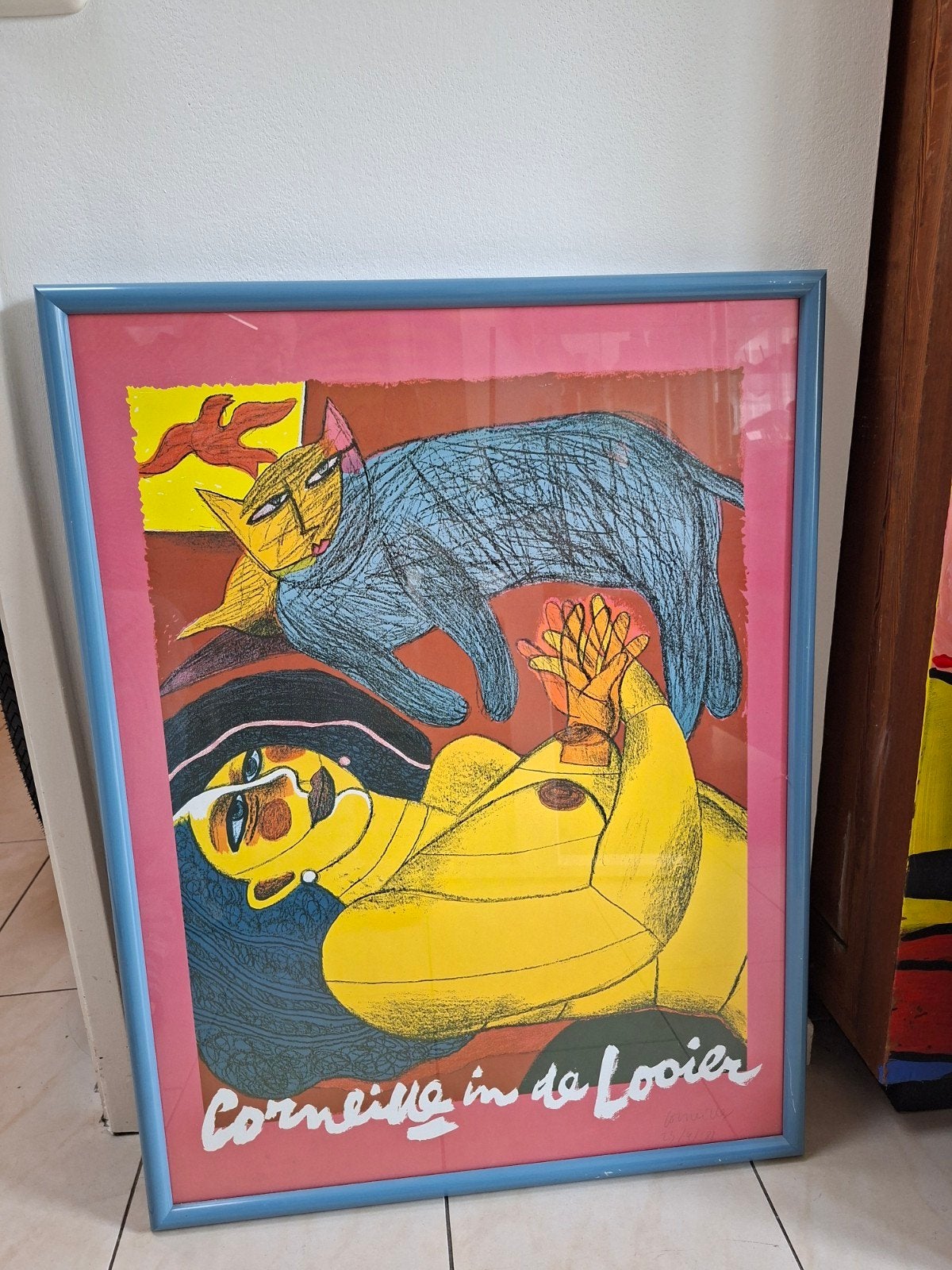 Corneille, handgesigneerde poster fraai ingelijst, Ophalen