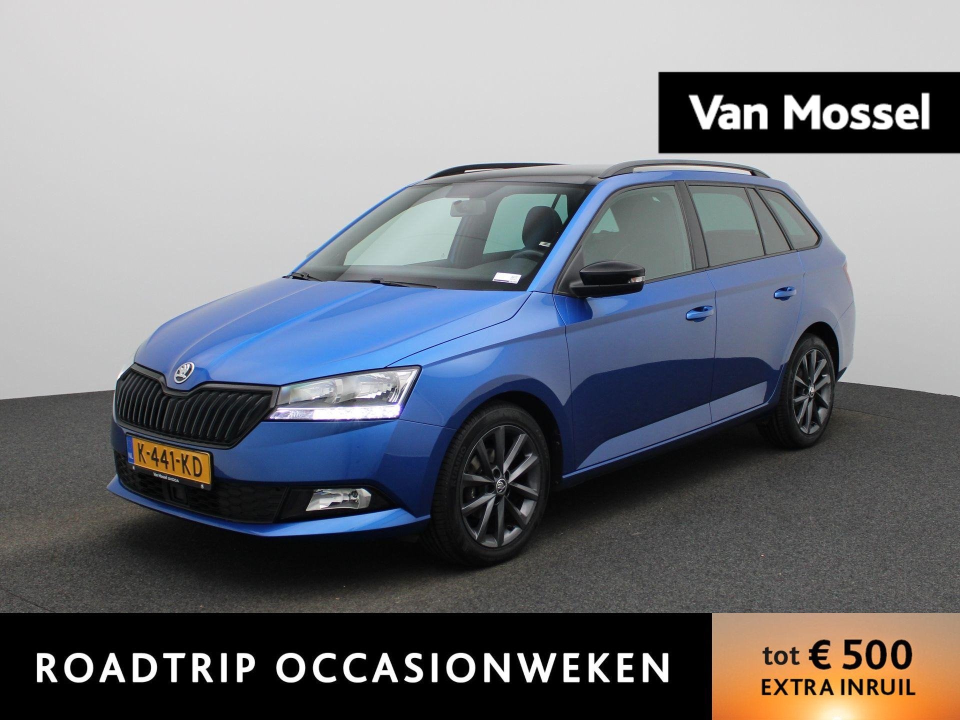 Skoda Fabia Combi 1.0 TSI Sport Business | Panoramadak | Par, Auto's, 12 maanden, Stof, Gebruikt, Blauw
