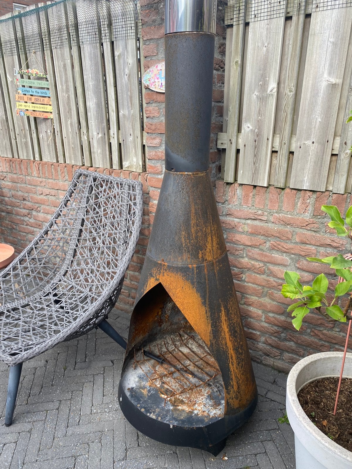 Mooie tuinhaard, Ophalen, Gebruikt