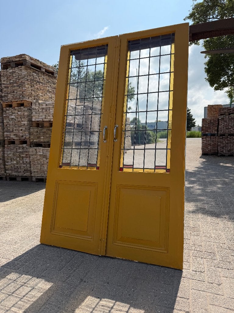 Set openslaande glas in lood deuren 208x135cm., Ophalen