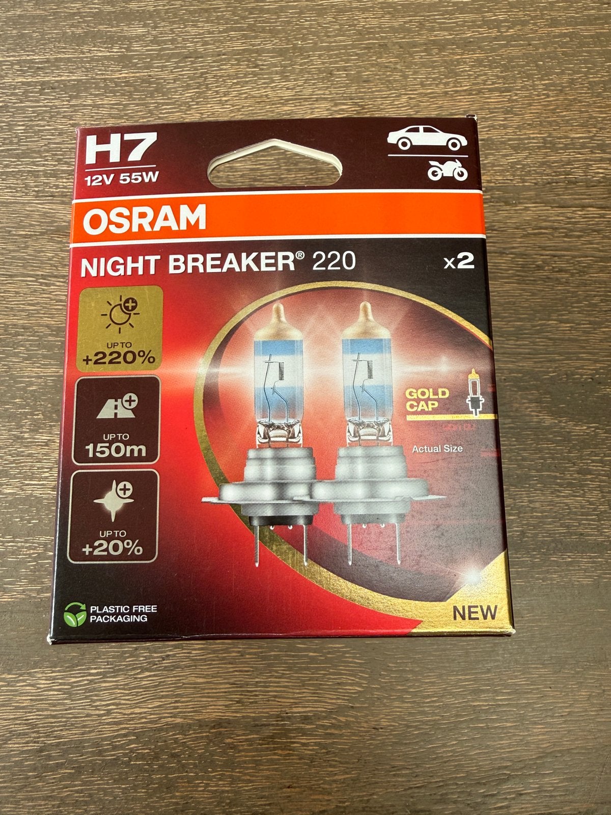 OSRAM H7 Night Breaker 220 Autolampen 12V 55W (2 stuks), Auto-onderdelen, Ophalen of Verzenden, Nieuw